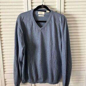 Original Weatherproof Vintage v-neck sweater size XL cotton‎ cashmere blend blue